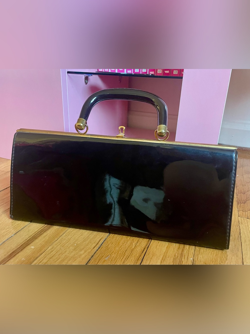 Vintage Patent Leather Handbag Bag Purse